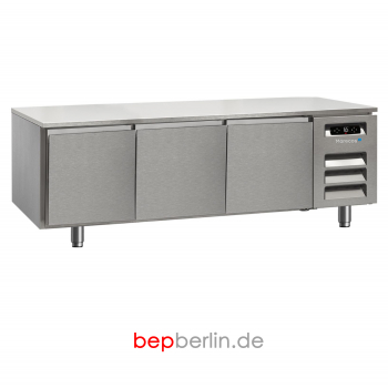 1.600 x 700 x 590 mm, Unterbaukühltisch 3 Schubladen, -2 / +8 °C, Abnehmbare Arbeitsplatte